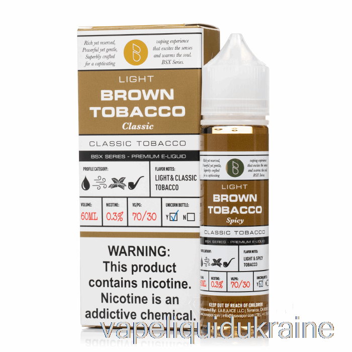 Vape Liquid Ukraine Brown Tobacco - BSX Series - 60mL 0mg